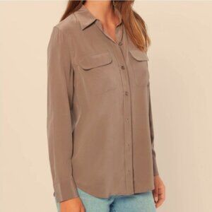 EQUIPMENT - soft silk button down shirt in dusty blush